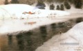 neige à Simoa River impressionnisme Norwegian paysage Frits Thaulow